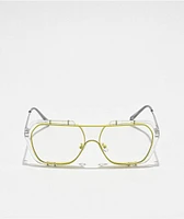 Nort Pretenders Clear & Yellow Square Glasses