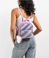 OMG Accessories Rhinestone Quilted Ombre Mini Backpack