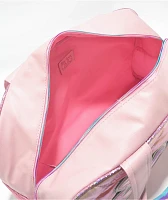 OMG Accessories Stuff Quilted Metallic Pink Duffle Bag