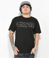 OTXBOYZ Rhinestone Throwie Black T-Shirt