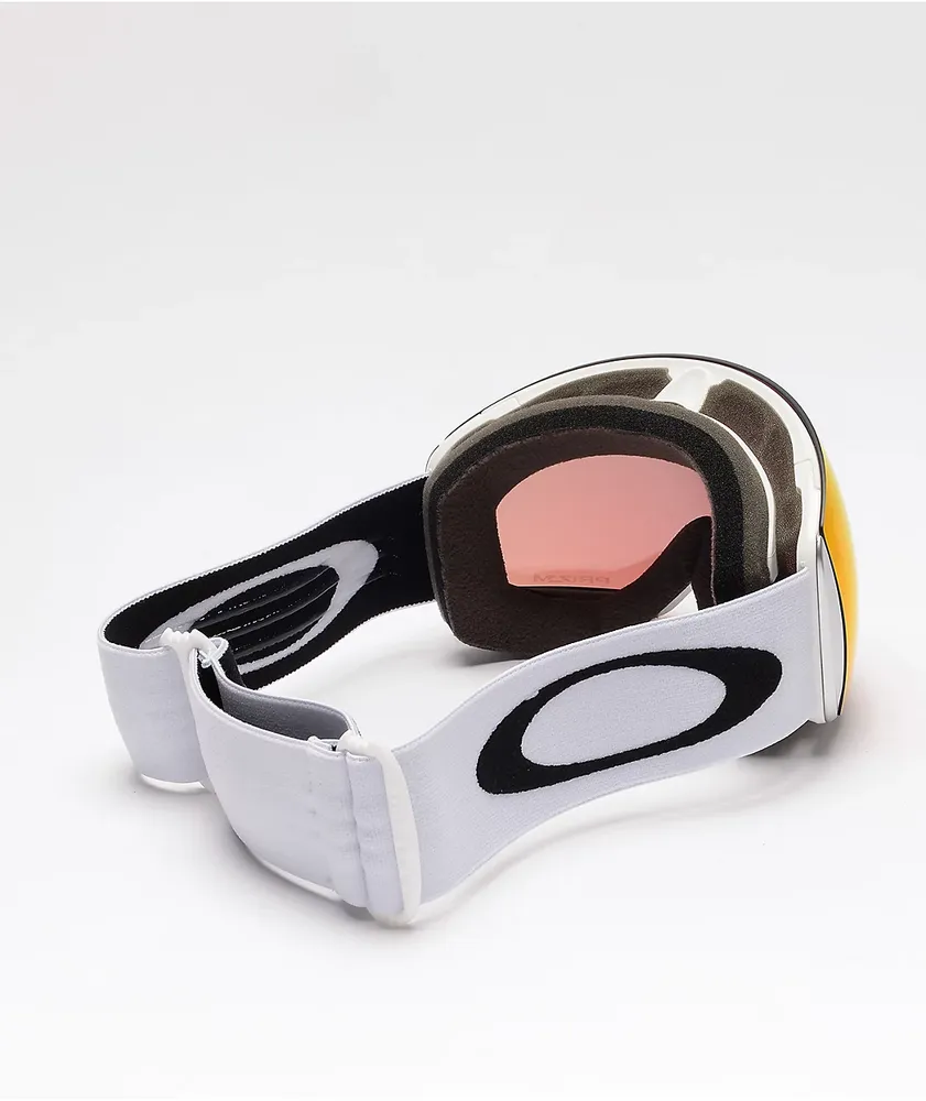 Oakley Flight Deck Matte White Prism Torch Snowboard Goggles
