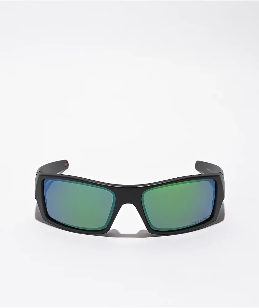 Oakley Gascan Matte Black & Green High Resolution Sunglasses