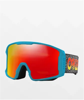 Oakley Line Miner L Blue Crackle & Prizm Torch Snowboard Goggles