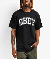 Obey Academic Logo Black T-Shirt