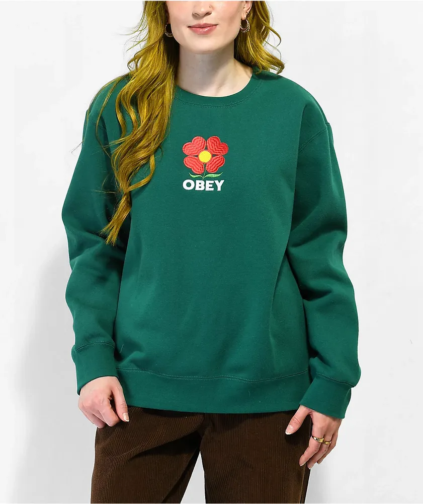 Obey Amelia Green Crewneck Sweatshirt
