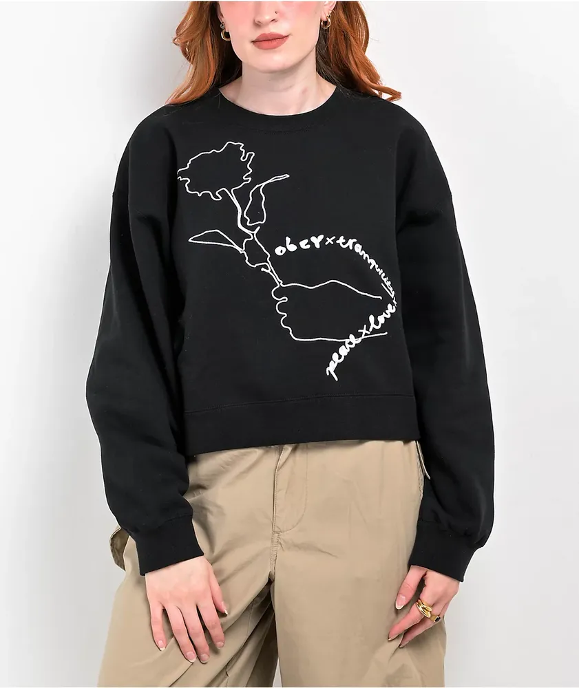 Obey Aubrey Black Crewneck Sweatshirt