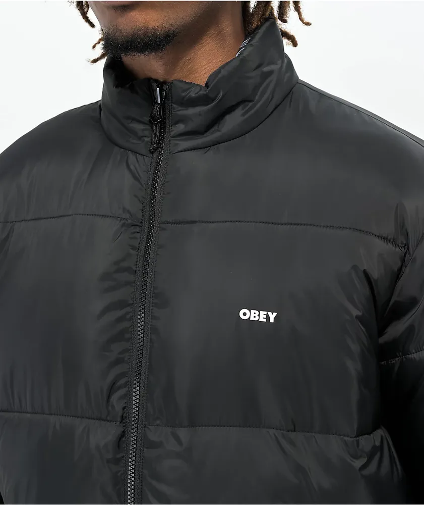 Obey Benny Black Reversable Puffer Jacket