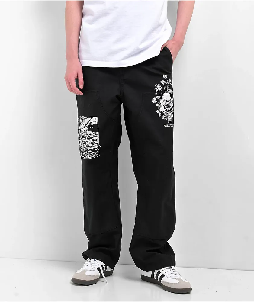 Obey Big Timer Black Double Knee Carpenter Pants