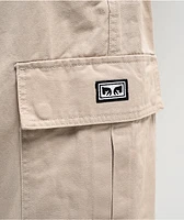 Obey Bigwig Baggy Twill Silver Grey Cargo Pants