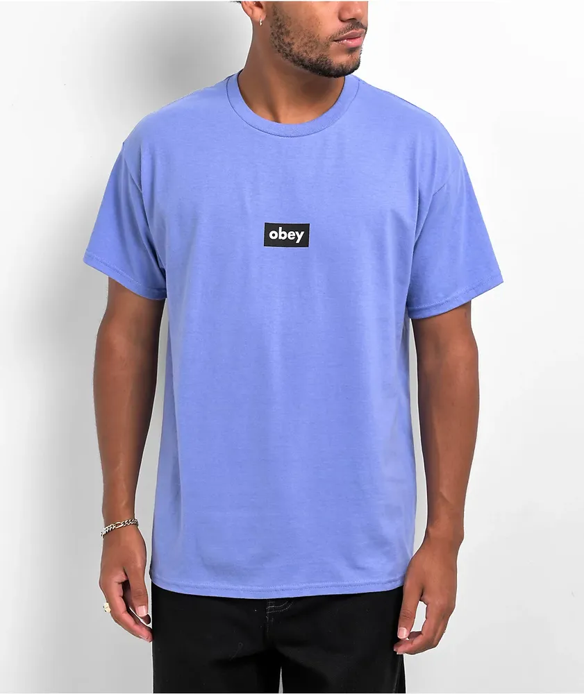 Obey Black Bar Purple T-Shirt