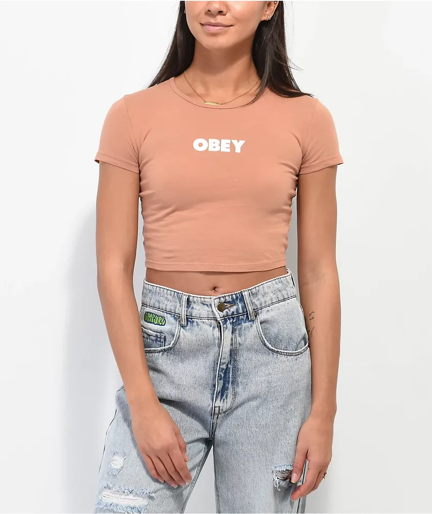 Obey Bold 5 Clay Crop T-Shirt