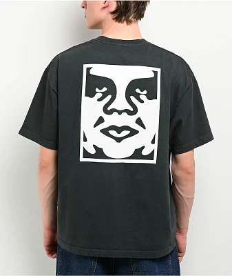 Obey Bold Icon Face Charcoal T-Shirt