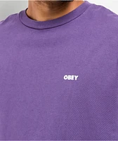 Obey Bold Icon Face Purple Boxy T-Shirt