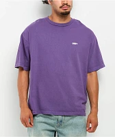 Obey Bold Icon Face Purple Boxy T-Shirt