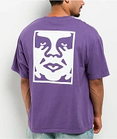 Obey Bold Icon Face Purple Boxy T-Shirt