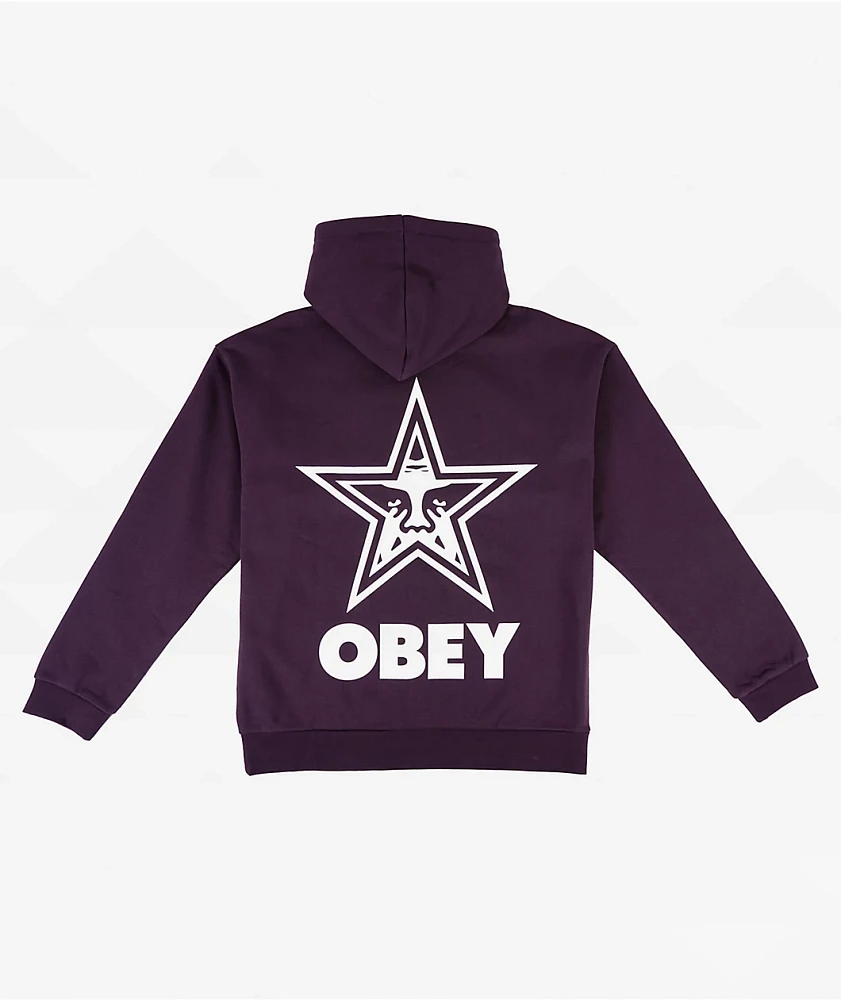 Obey Bold Star Purple Hoodie