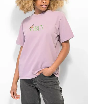 Obey Butterfly Vintage Purple T-Shirt