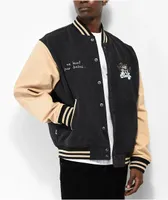 Obey Care Black & Tan Denim Varsity Jacket