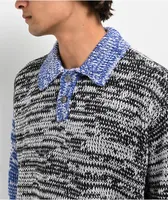 Obey Carter Black & Blue Polo Knit Sweater