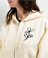 Obey Chalk Writing Unbleached Zip Hoodie