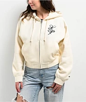 Obey Chalk Writing Unbleached Zip Hoodie