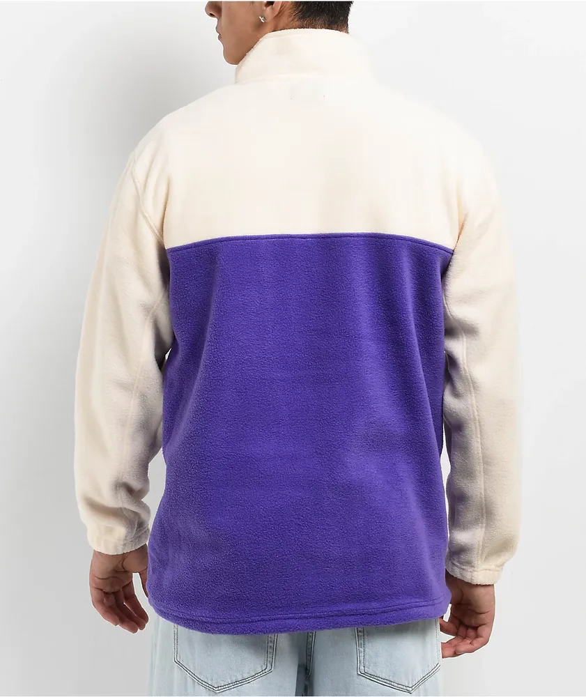 Obey Channel Purple & Tan Fleece Quarter Zip Sweatshirt