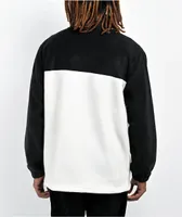 Obey Channel White & Black Mock Neck Fleece Sweatshirt