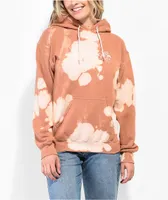 Obey Cherub Throwie Brown Bleach Dye Hoodie