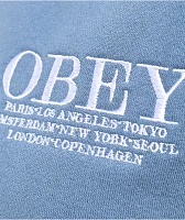 Obey Cities Coronet Blue Crop Crewneck Sweatshirt