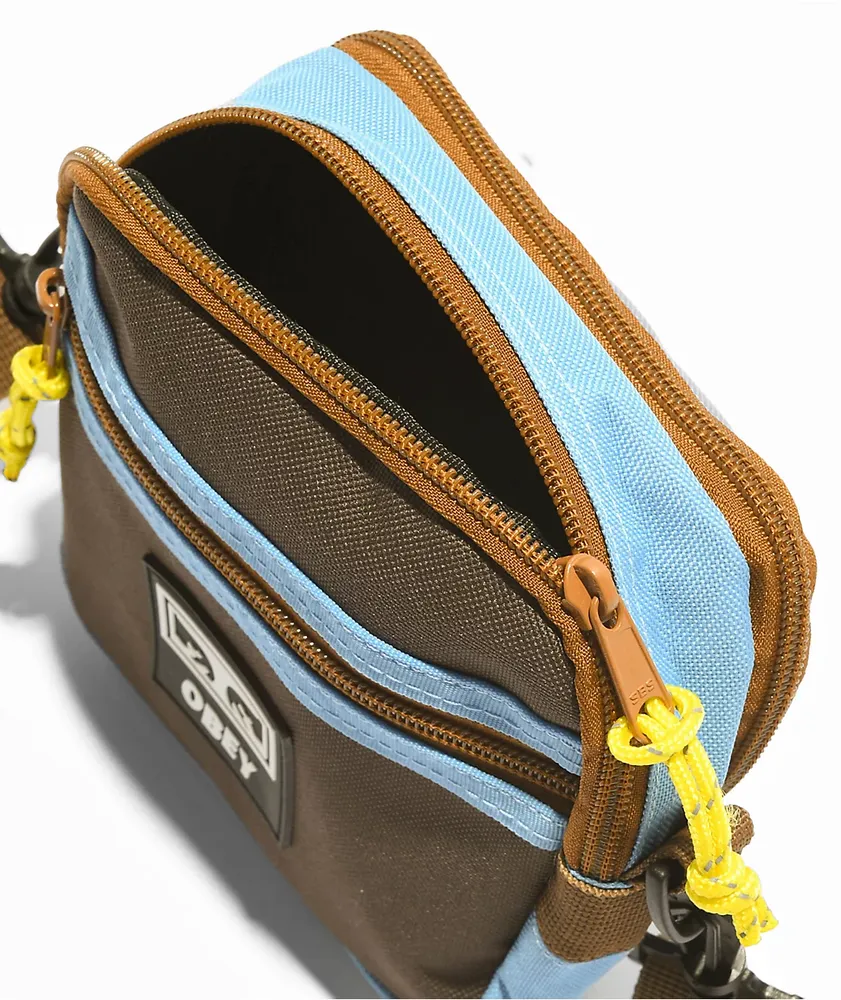Obey Conditions Brown & Blue Crossbody Bag