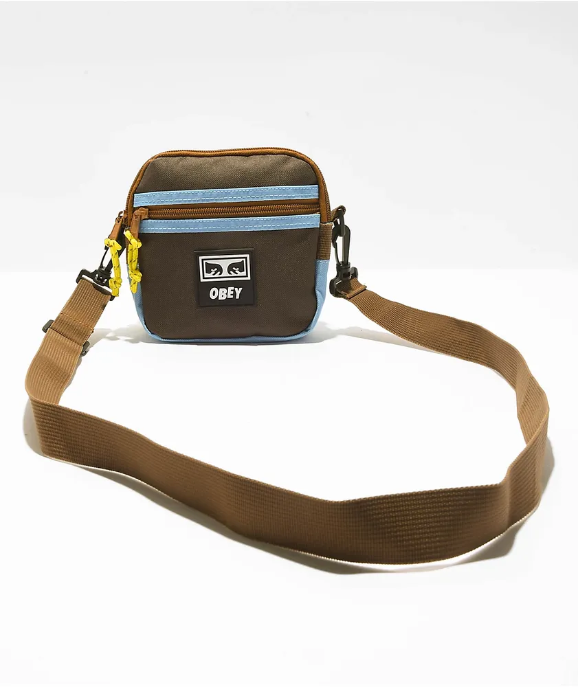 Obey Conditions Brown & Blue Crossbody Bag