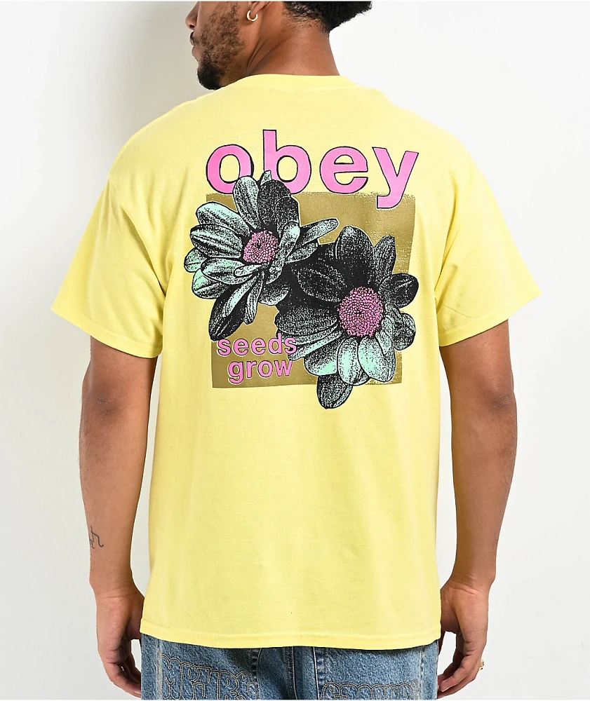 Obey Daisy Seeds Yellow T-Shirt