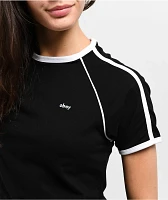 Obey Diversion Black & White Raglan T-Shirt