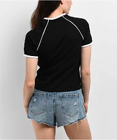 Obey Diversion Black & White Raglan T-Shirt
