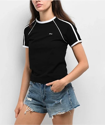 Obey Diversion Black & White Raglan T-Shirt