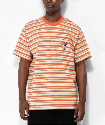 Obey Doe Orange Stripe Pocket T-Shirt