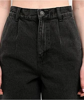 Obey Eli Pleated Black Denim Shorts