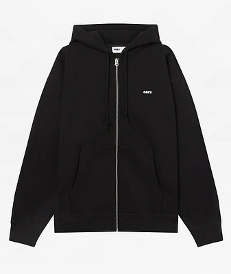 Obey Establised Works Heavyweight Black Zip Hoodie
