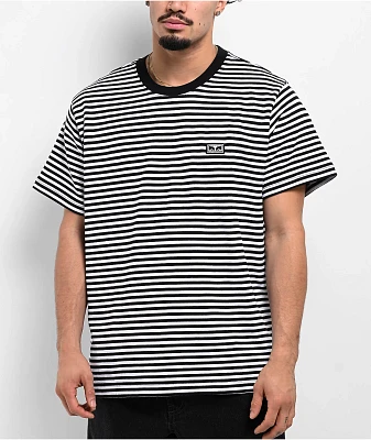 Obey Established Works Eyes Black & White Stripe T-Shirt