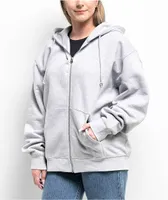 Obey Established Works Grey Zip Hoodie