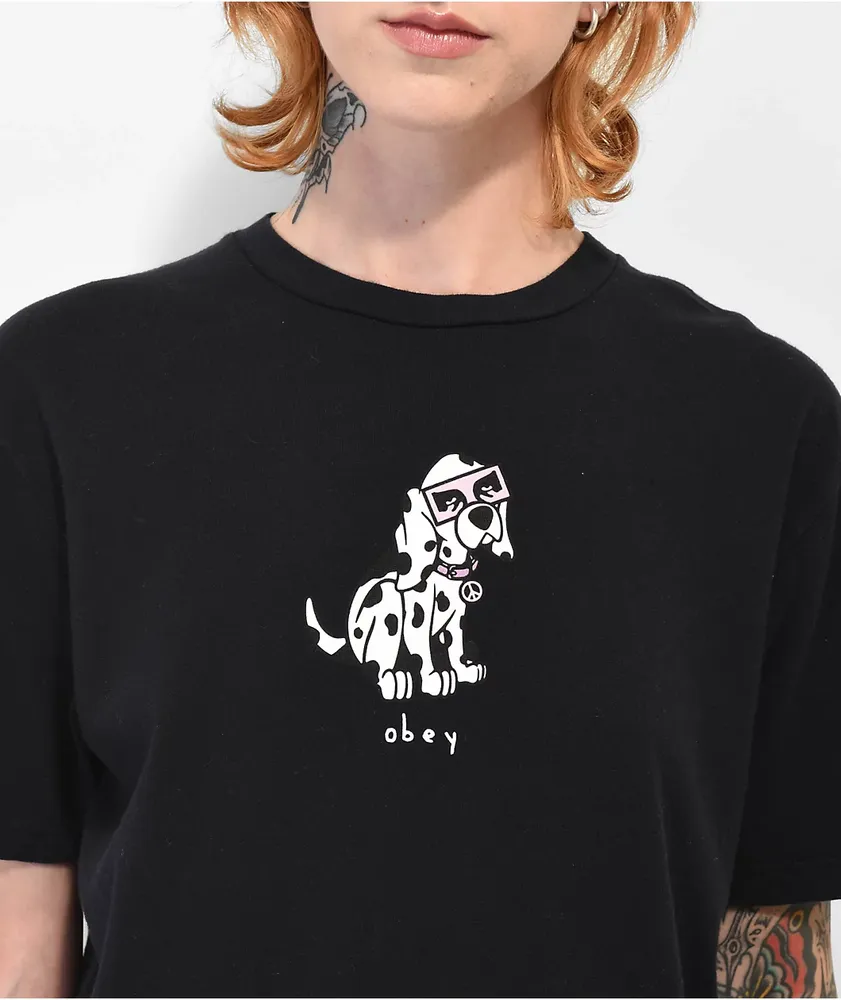 Obey Eyes Dalmatian Black T-Shirt