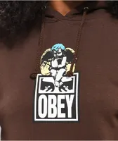 Obey Falling Angels Brown Hoodie