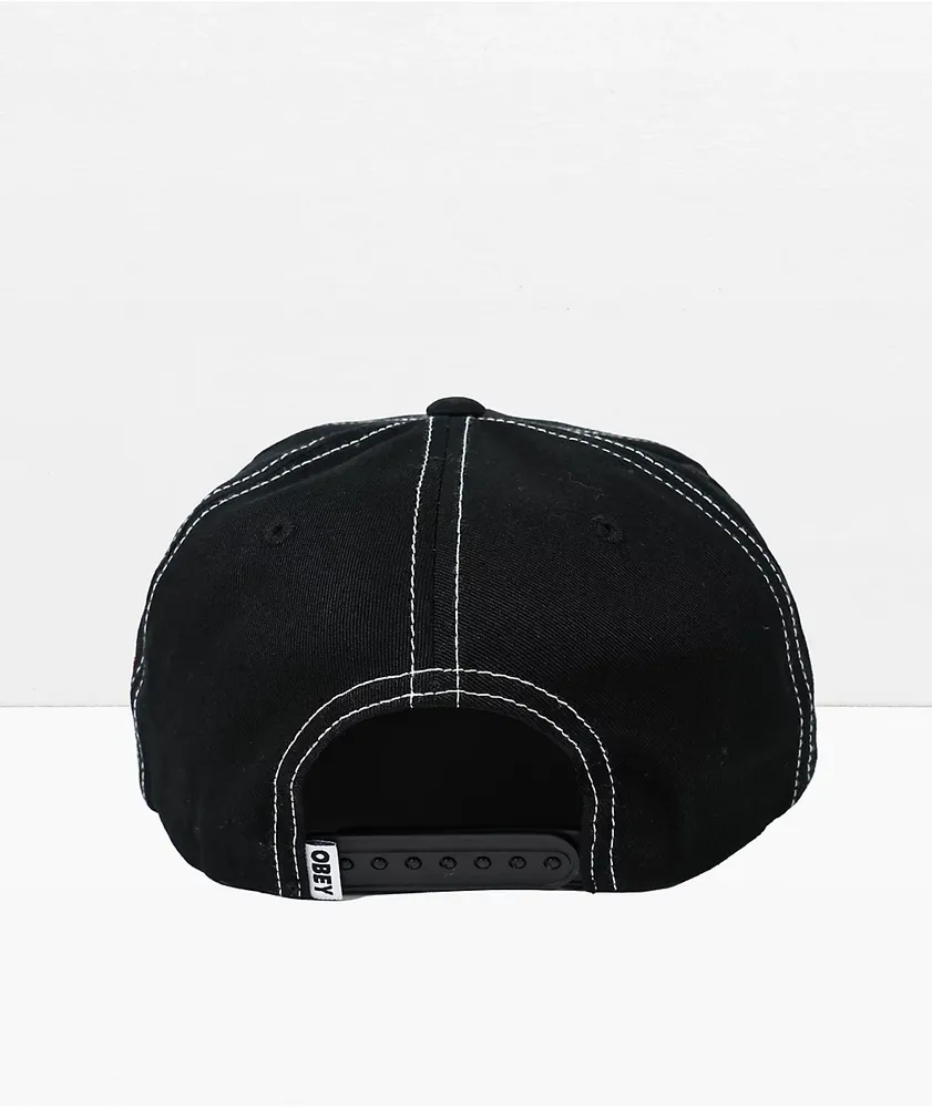 Obey Falling Black Snapback Hat