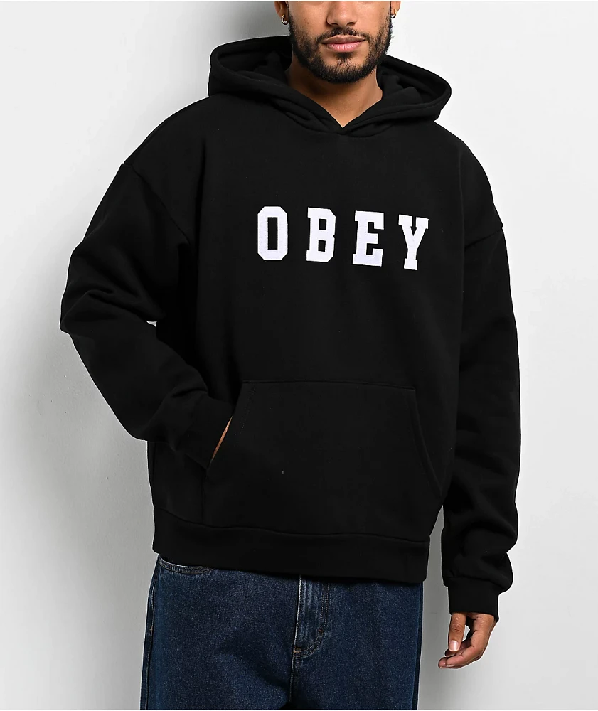 Obey Felt Extra Heavy Black Hoodie