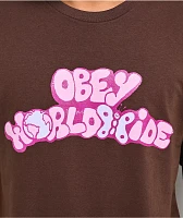 Obey Flutter Globe Brown T-Shirt
