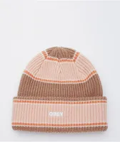 Obey Future Pink Putt & Brown Stripe Beanie