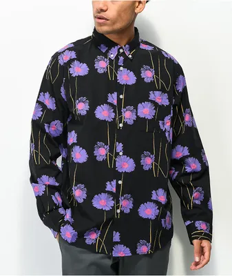 Obey Gather Black Long Sleeve Button Up Shirt