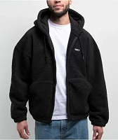 Obey Gaze II Black Sherpa Zip Hoodie