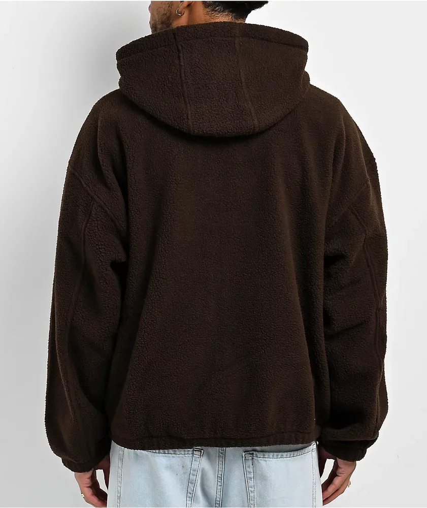 Obey Gaze II Brown Sherpa Zip Hoodie