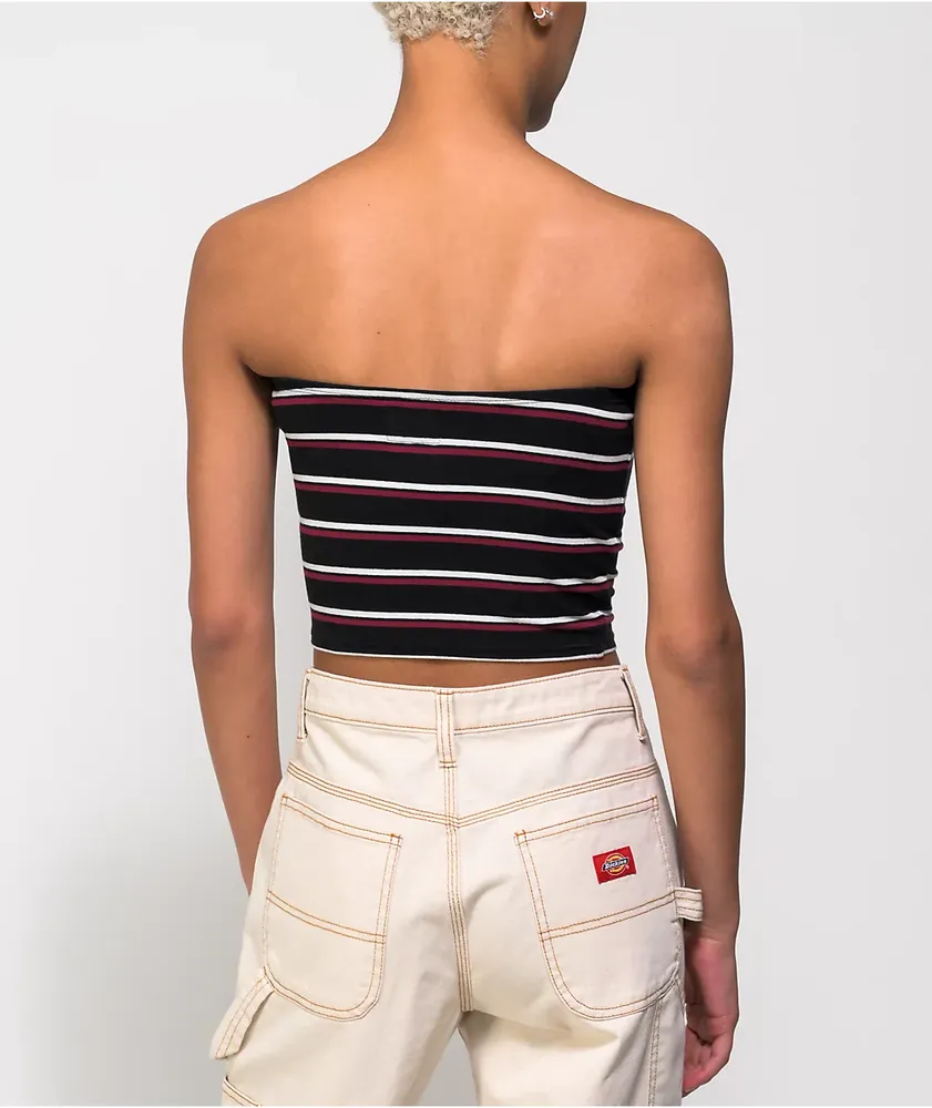 Obey Gina Black, White & Red Tube Top